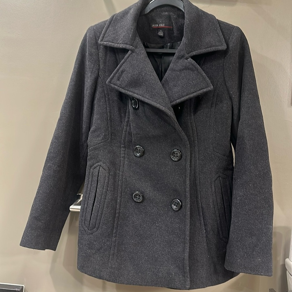 Jason Kole Peacoat - charcoal grey - small